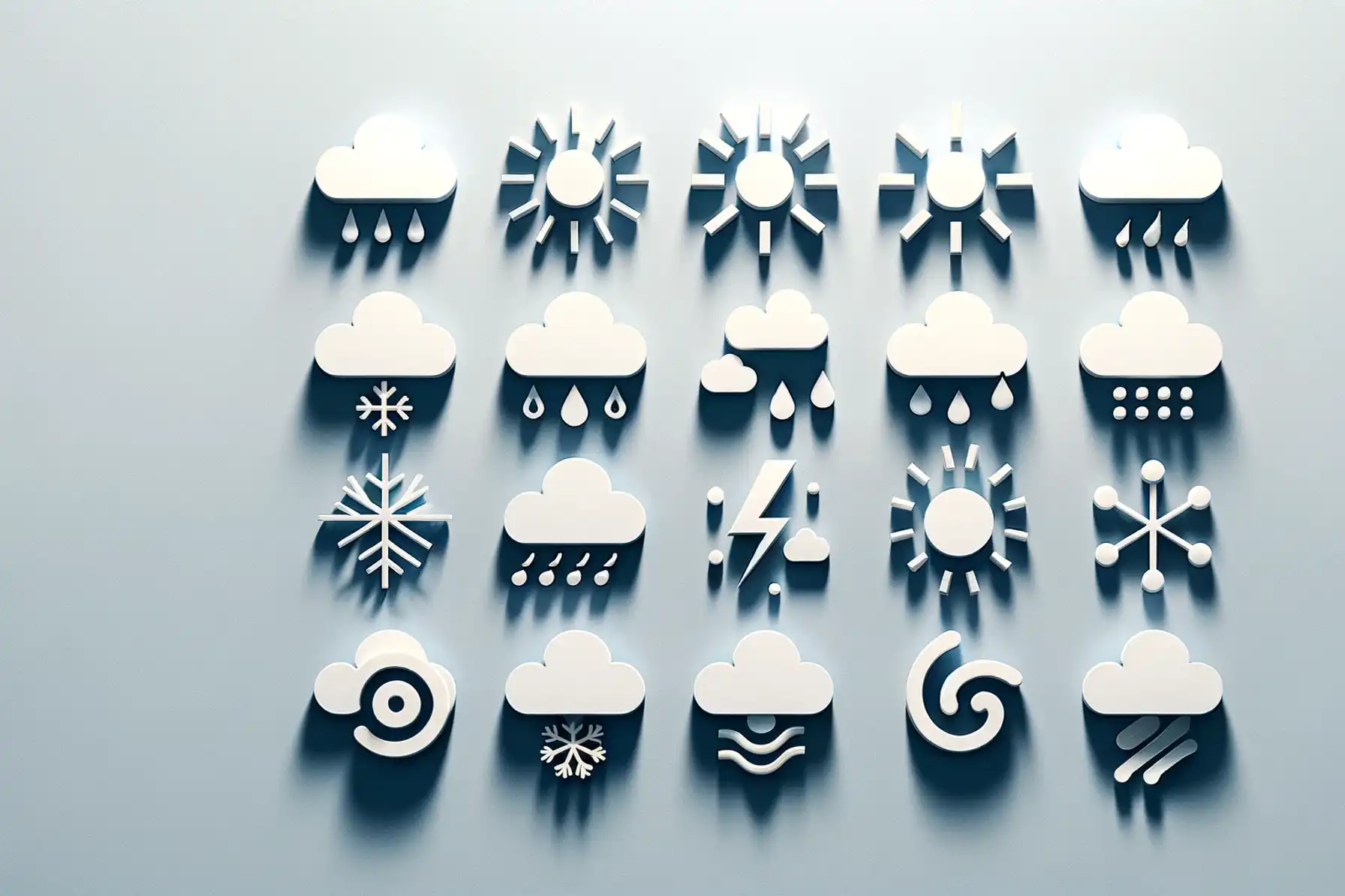 What do the different weather symbols mean?